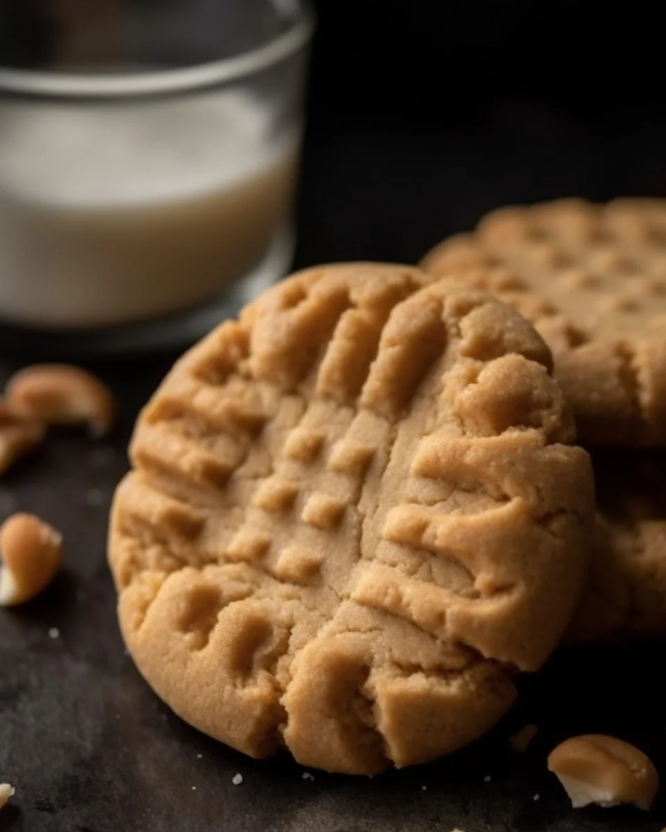 Plate of freshly baked 3 ingredient peanut butter cookies