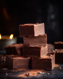 Delicious 2-Ingredient Fudge squares on a plate