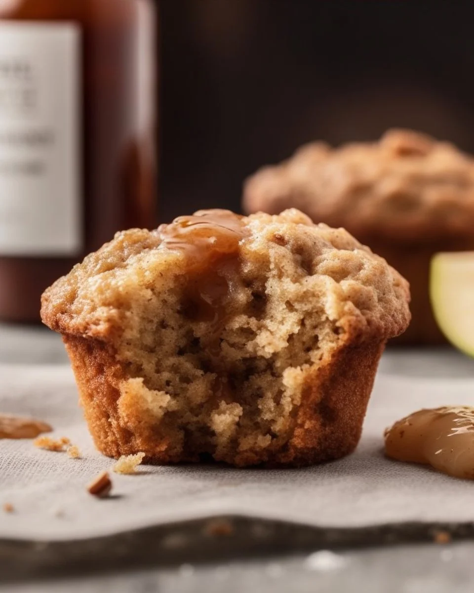 Basket of delicious apple spice muffins made with cake mix