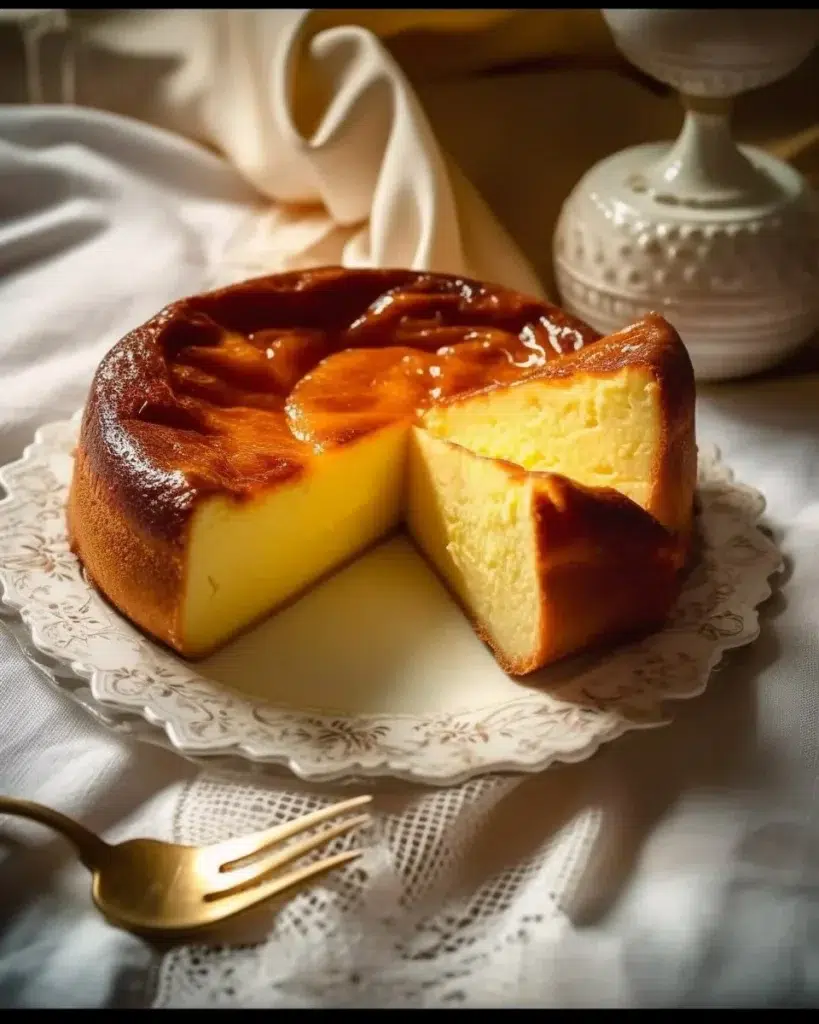 A delicious slice of 3-ingredient yogurt cake on a white plate.