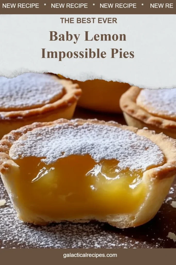 Delicious Baby Lemon Impossible Pies on a decorative plate