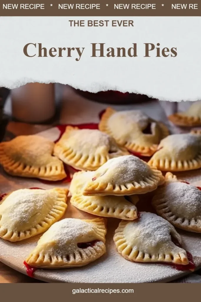Freshly baked cherry hand pies with flaky crust and cherry filling