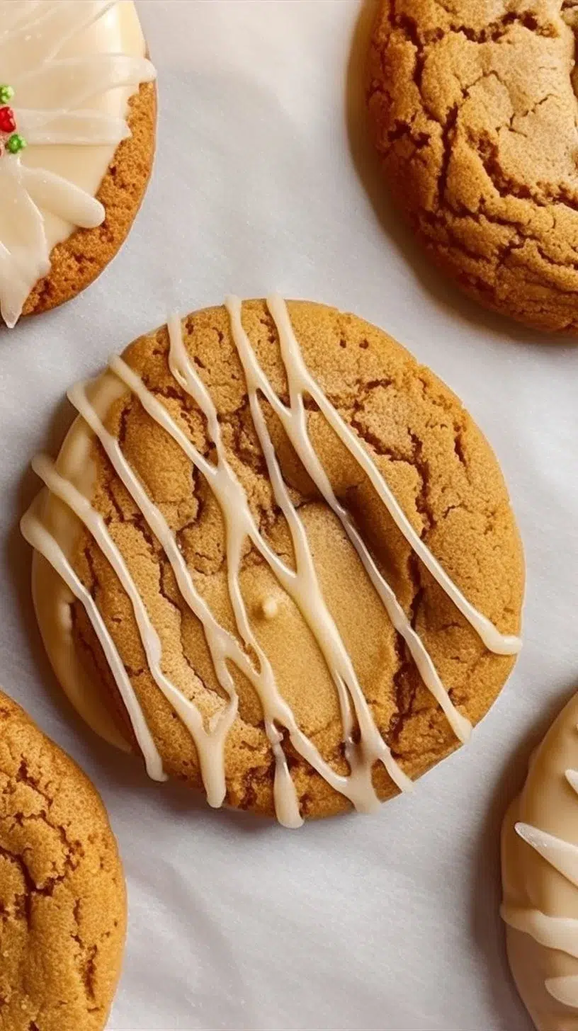 Chewy maple cinnamon cookies fresh out of the oven, topped with a sprinkle of cinnamon
