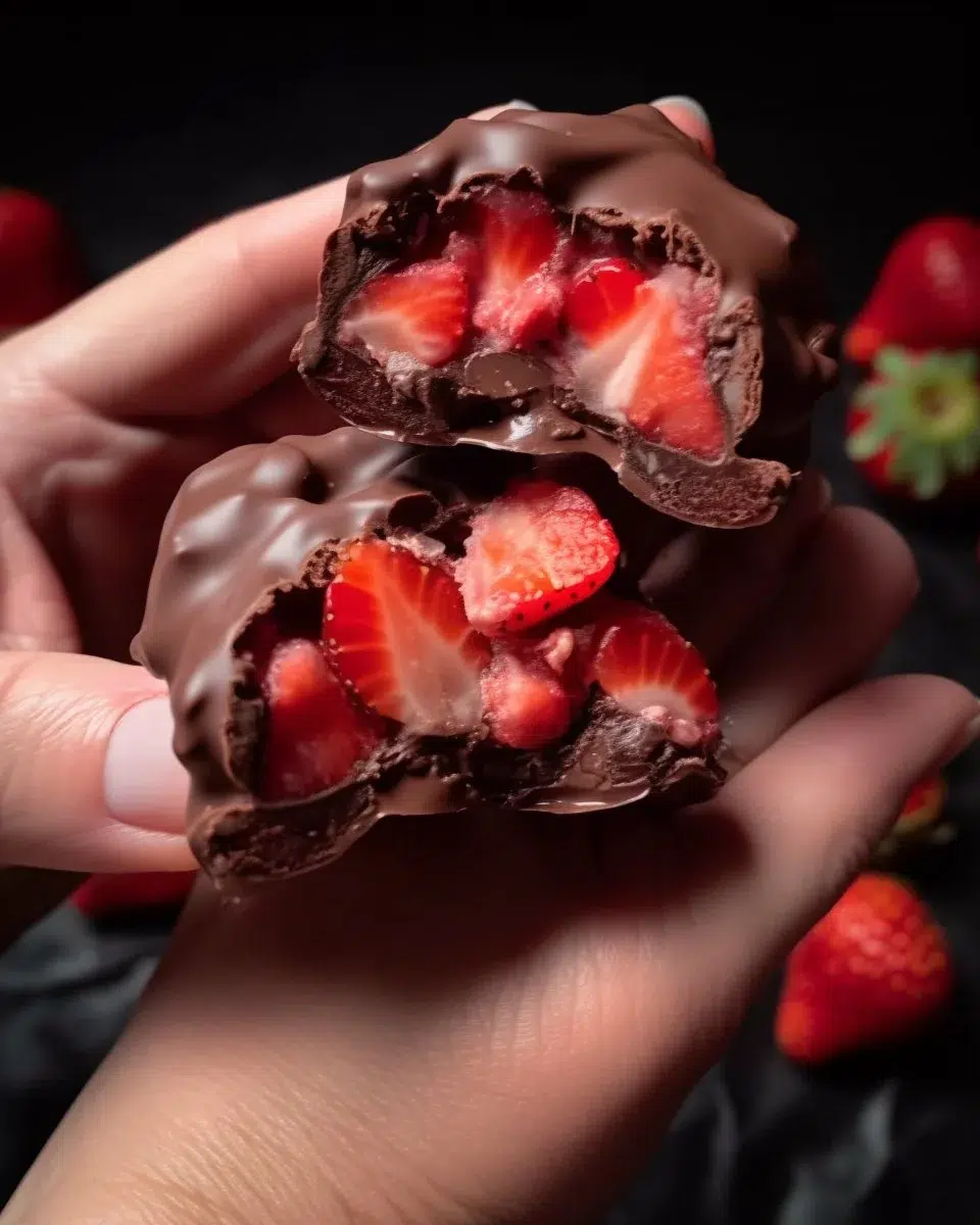 Delicious Chocolate Strawberry Yogurt Clusters recipe for a sweet treat