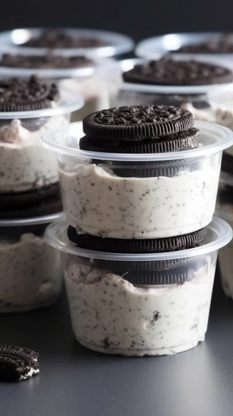 Delicious Cookies and Cream Dessert Cups topped with crushed Oreos