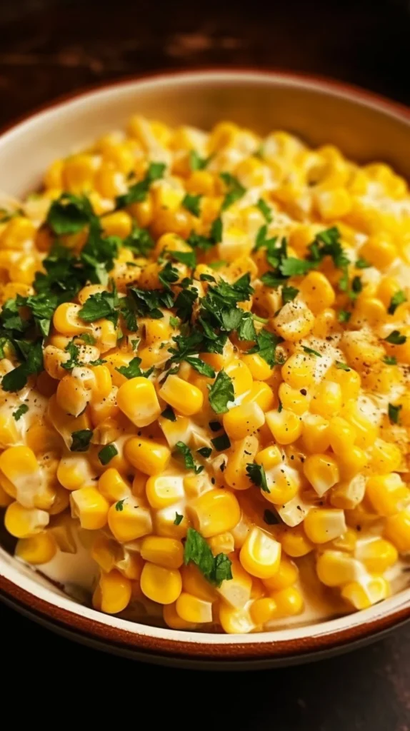 Creamed corn served in a bowl, showcasing its creamy texture and fresh corn kernels.