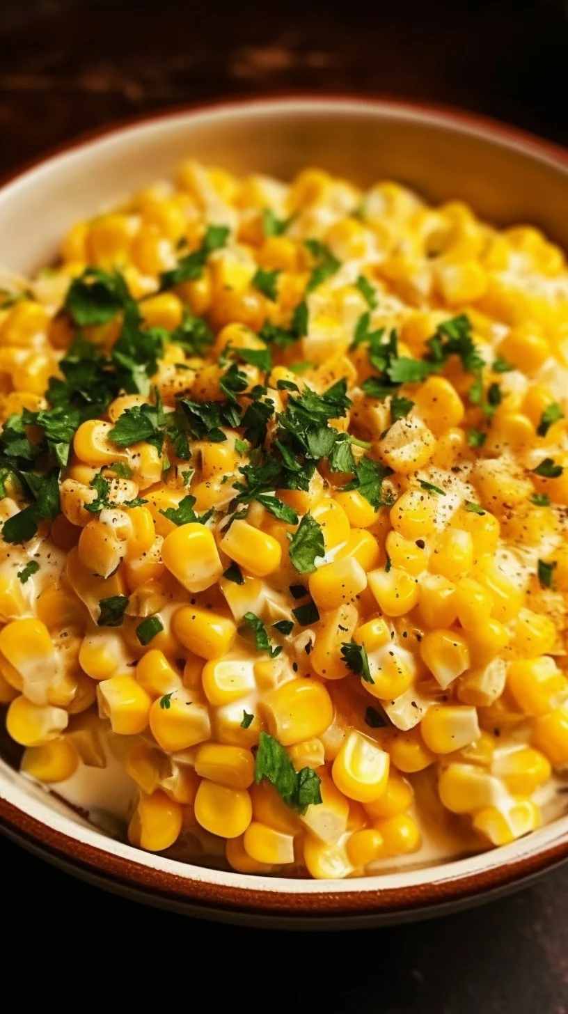 Creamed corn served in a bowl, showcasing its creamy texture and fresh corn kernels.