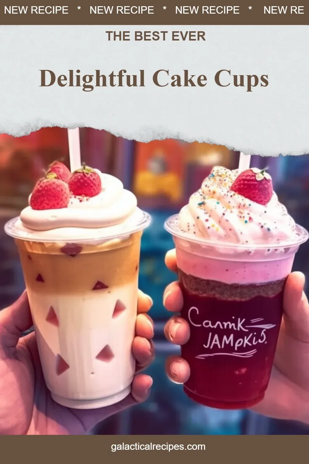 Delightful cake cups with colorful toppings and decorations