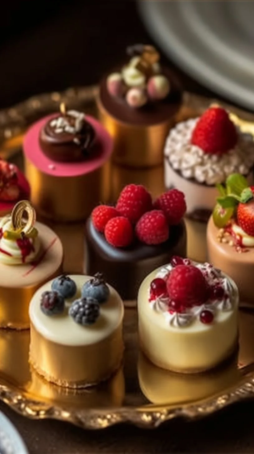 Assorted delightful mini cakes for various celebrations and events.