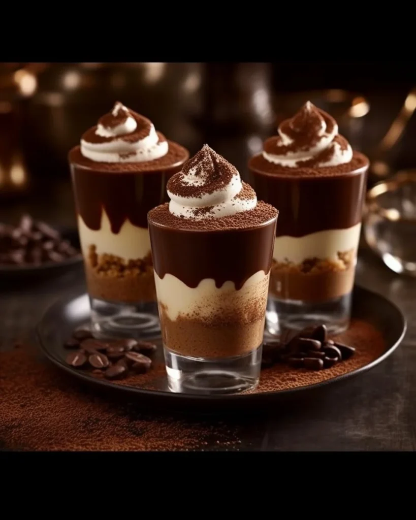 Delicious dessert cups filled with assorted sweet treats and garnishes