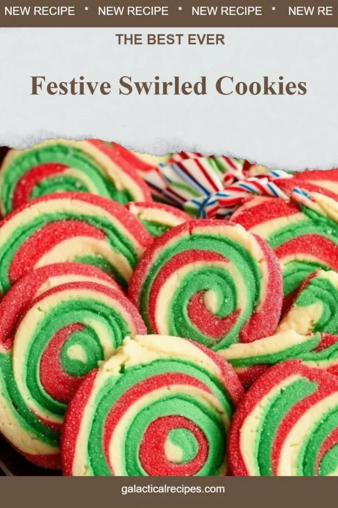 A plate of colorful festive swirled cookies ready for holiday celebrations.
