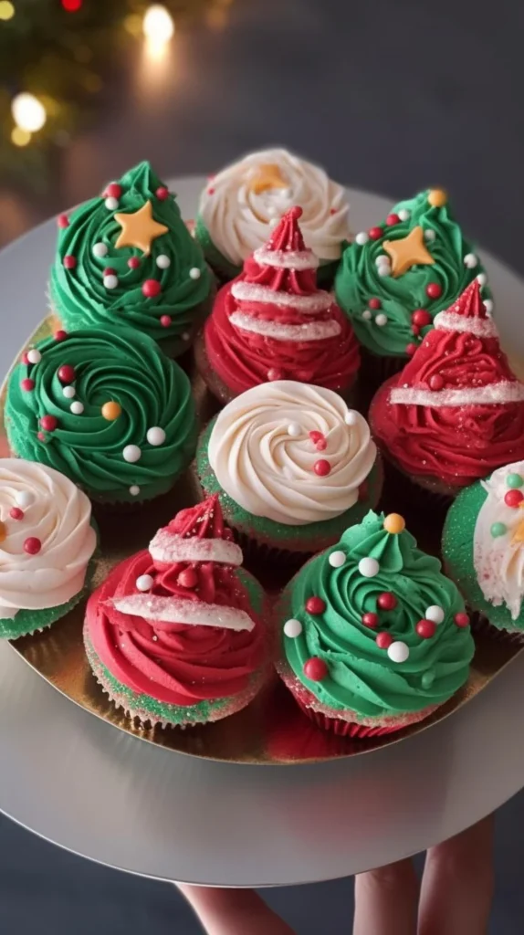 Delicious frosted Christmas brownies decorated for the holiday season.