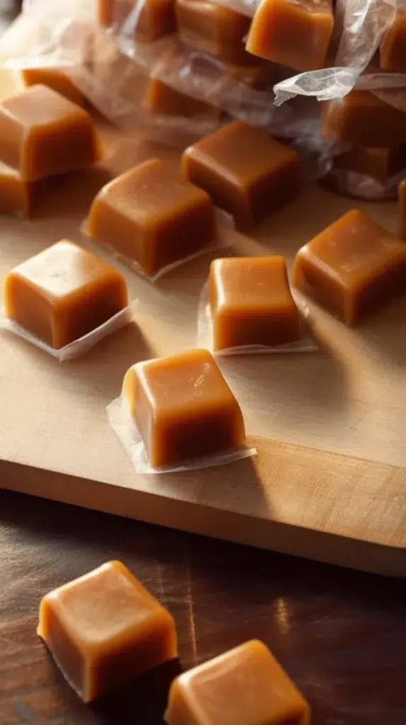 Delicious homemade caramels prepared with simple ingredients