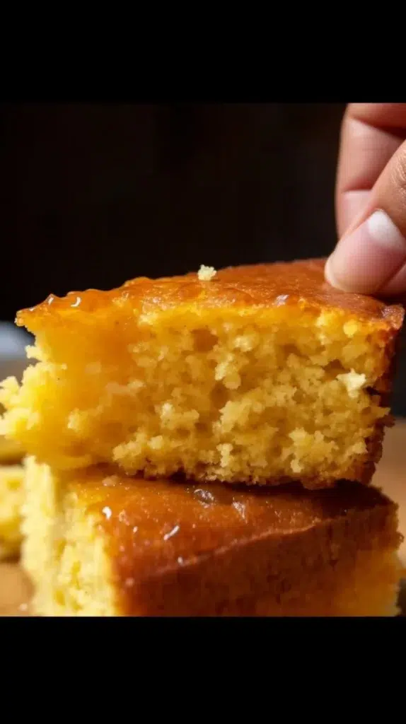 Deliciously golden Honey Butter Cornbread served with honey butter spread