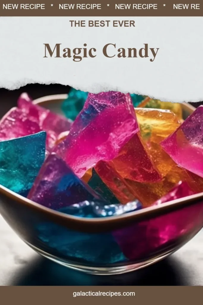 Colorful assortment of Magic Candy in various shapes and flavors