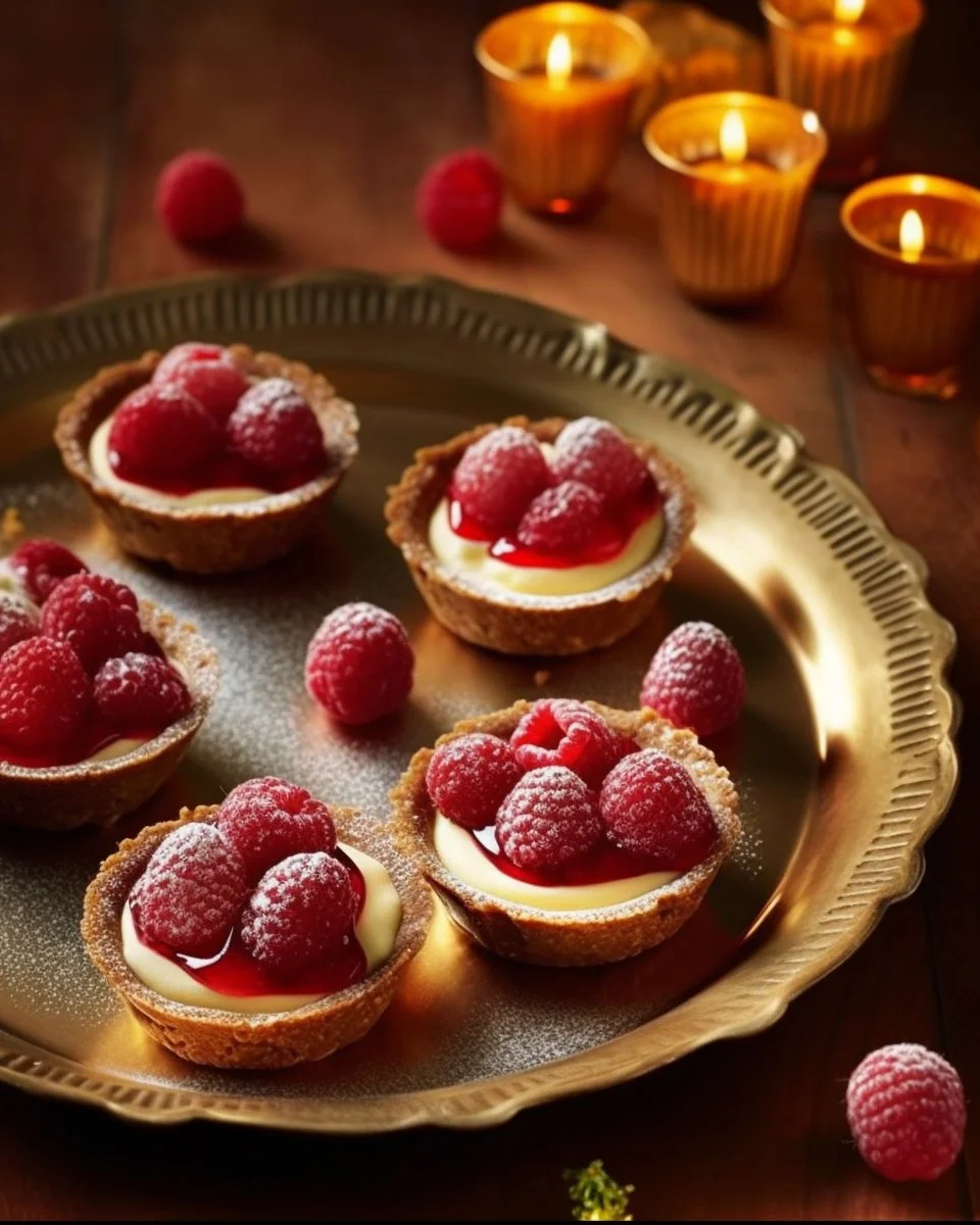 A variety of colorful mini desserts displayed on a table.