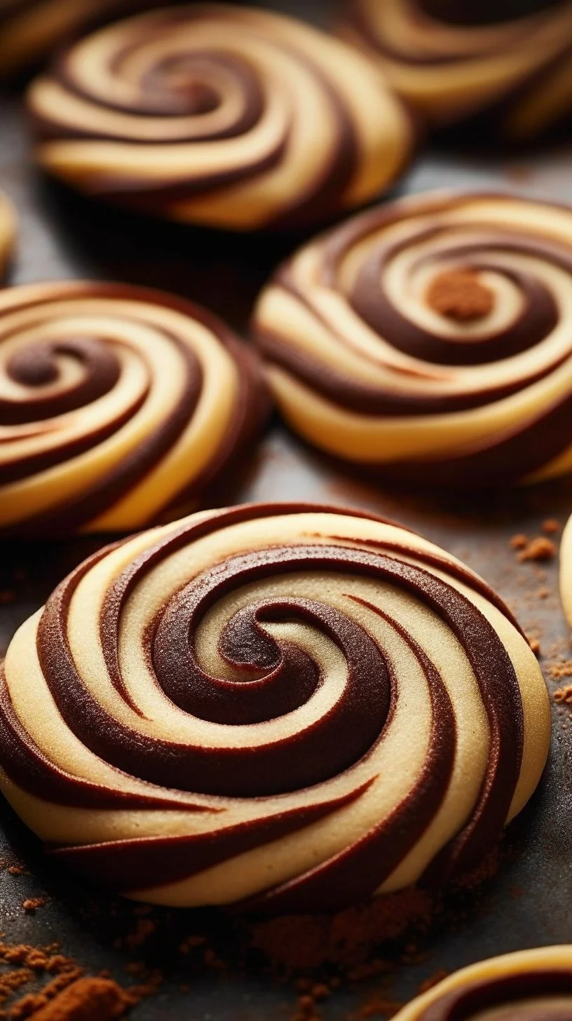 Colorful and tasty homemade Pinwheel Cookies on a baking tray.