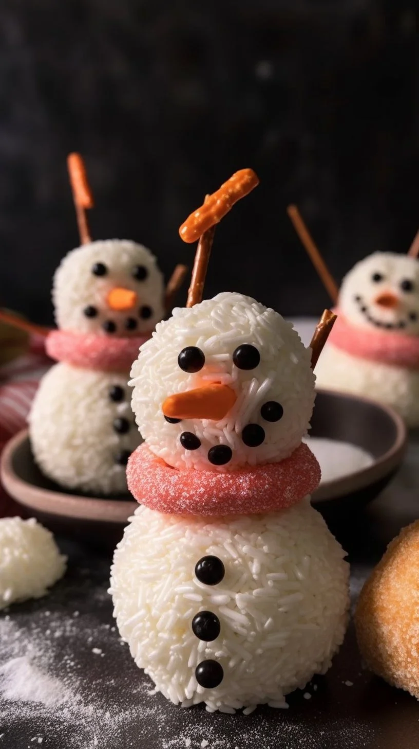 Cute snowmen truffles, a delightful no-bake holiday treat