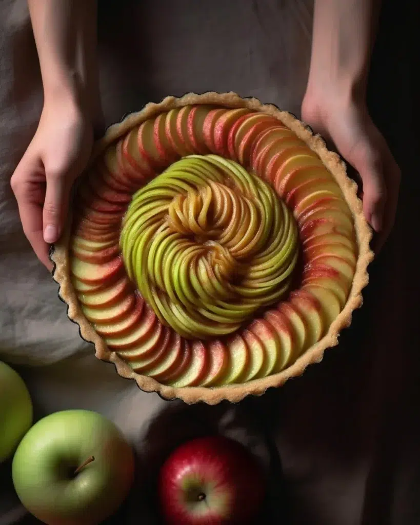 Delicious Vegan Apple Tart made with fresh apples and plant-based ingredients.