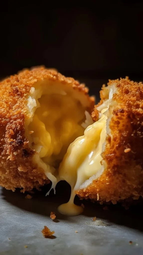 Golden brown air fryer arancini served on a plate with dipping sauce