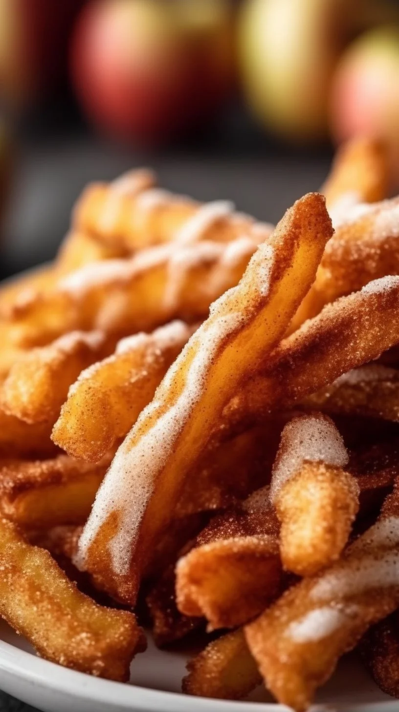 Crispy and healthy Air Fryer Apple Fries served as a snack