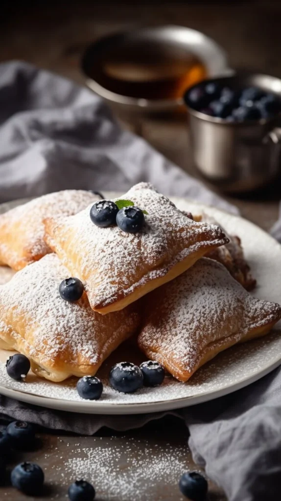 Delicious air fryer blueberry cheesecake egg rolls with crispy shell and creamy filling