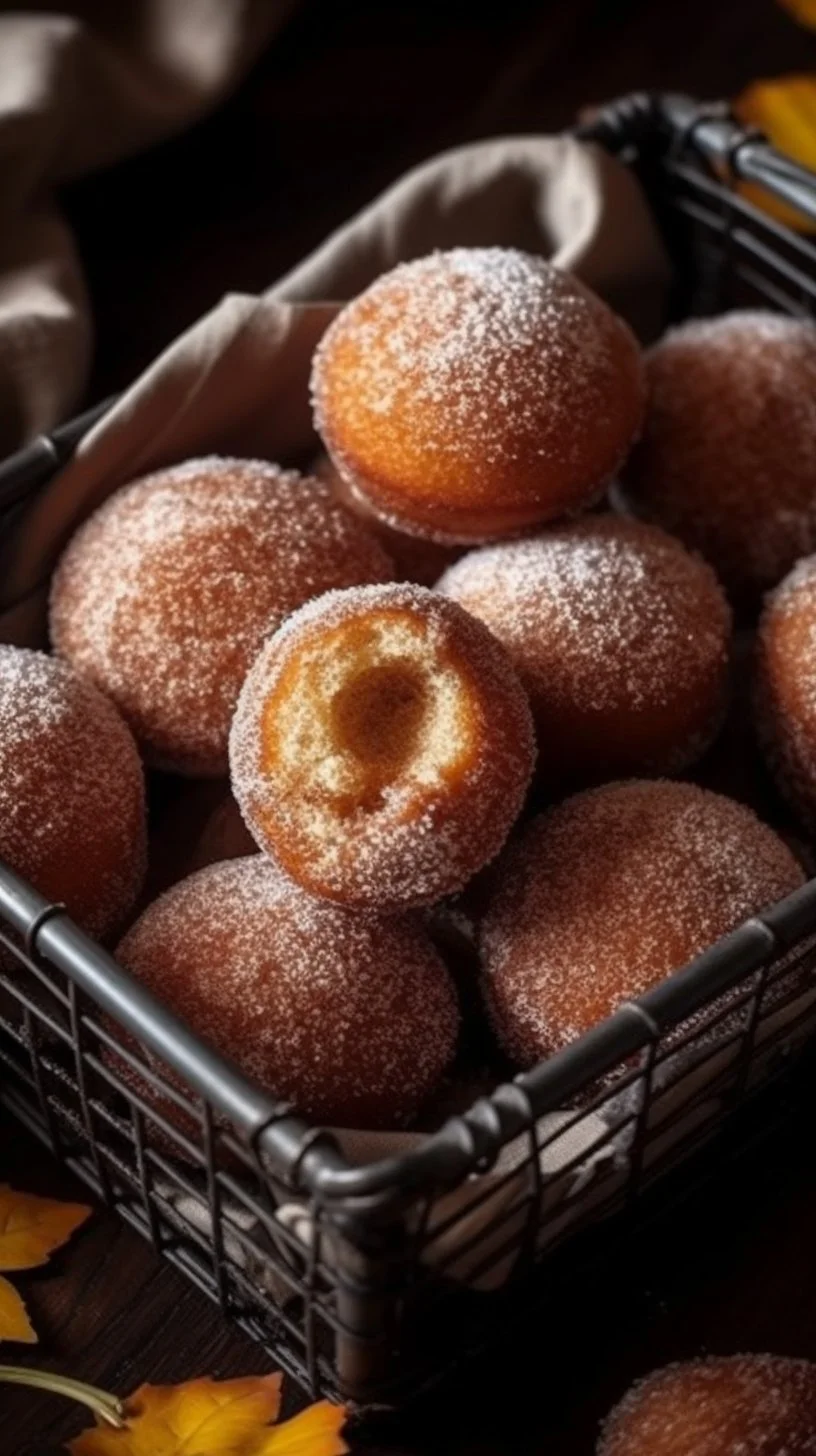 Delicious air fryer cinnamon sugar donut holes served on a plate