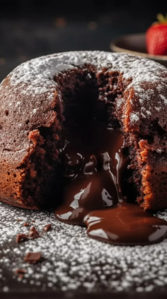 Delicious air fryer lava cakes with chocolate flowing center
