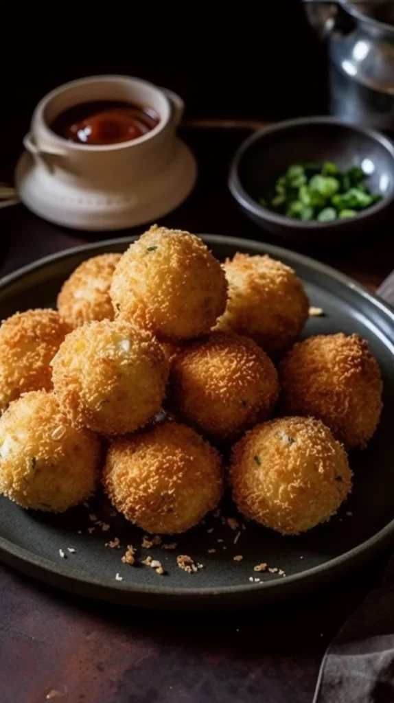Golden brown air fryer potato croquettes on a plate
