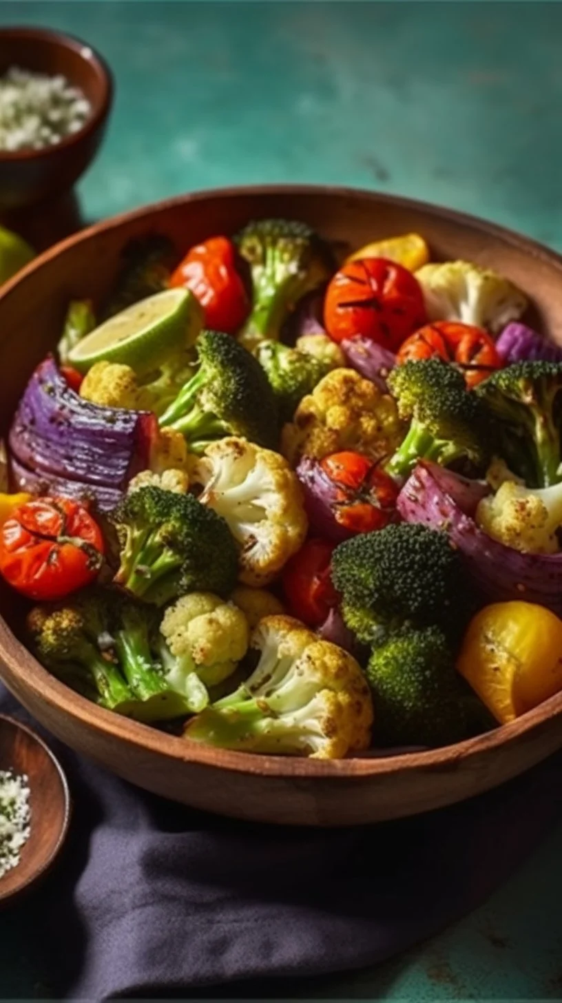 Colorful air fryer veggies served in a bowl, showcasing healthy and crispy preparation.