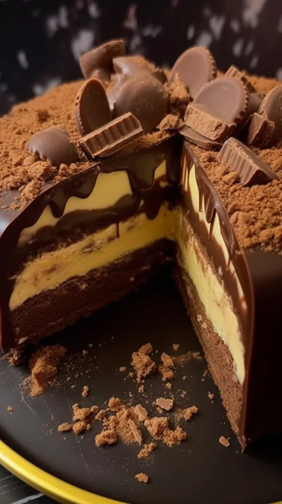 Slice of Biscoff Cheesecake with biscuit crumbs on top, delicious dessert treat.