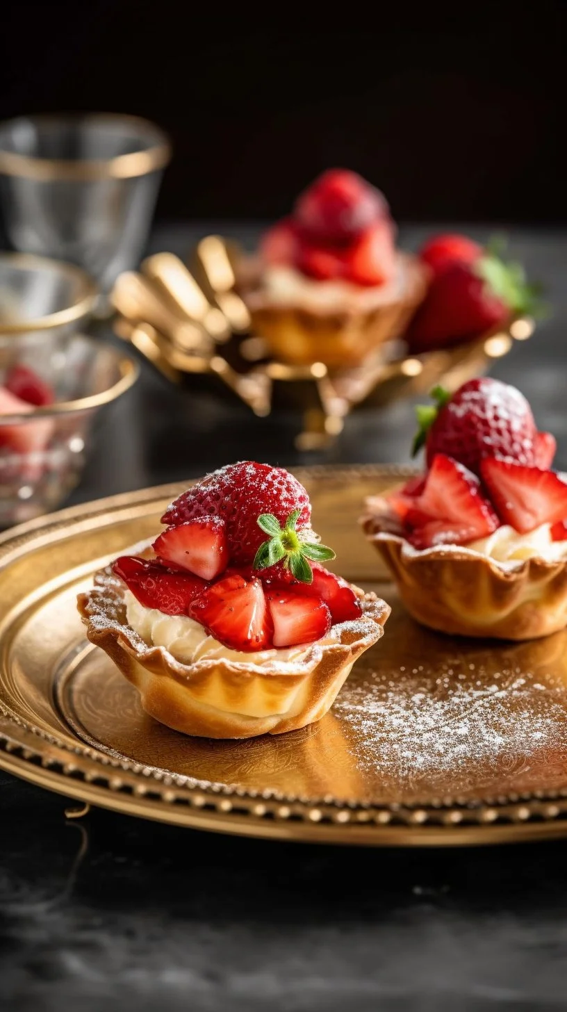 Deliciously filled brandy snap baskets with creamy fillings