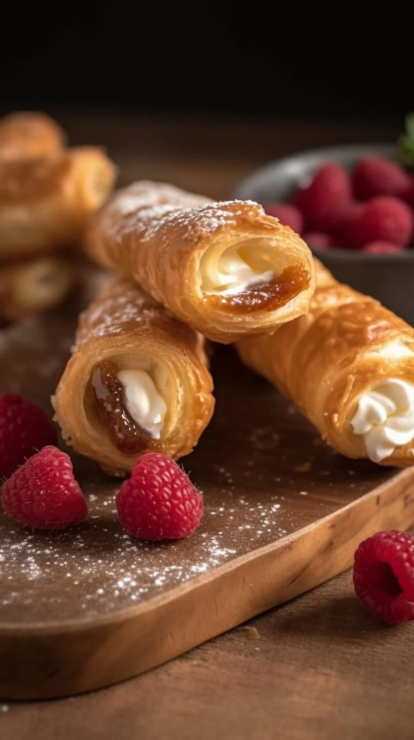 Delicious homemade British brandy snaps filled with rich brandy cream