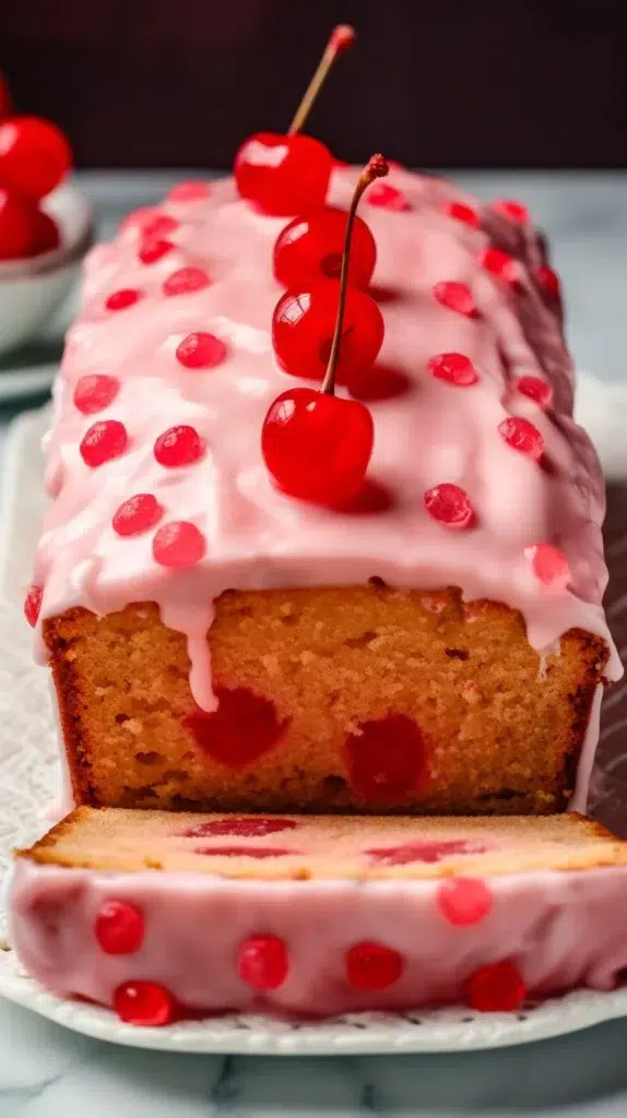 Delicious slice of Cherry Bread showcasing juicy cherries and a soft texture