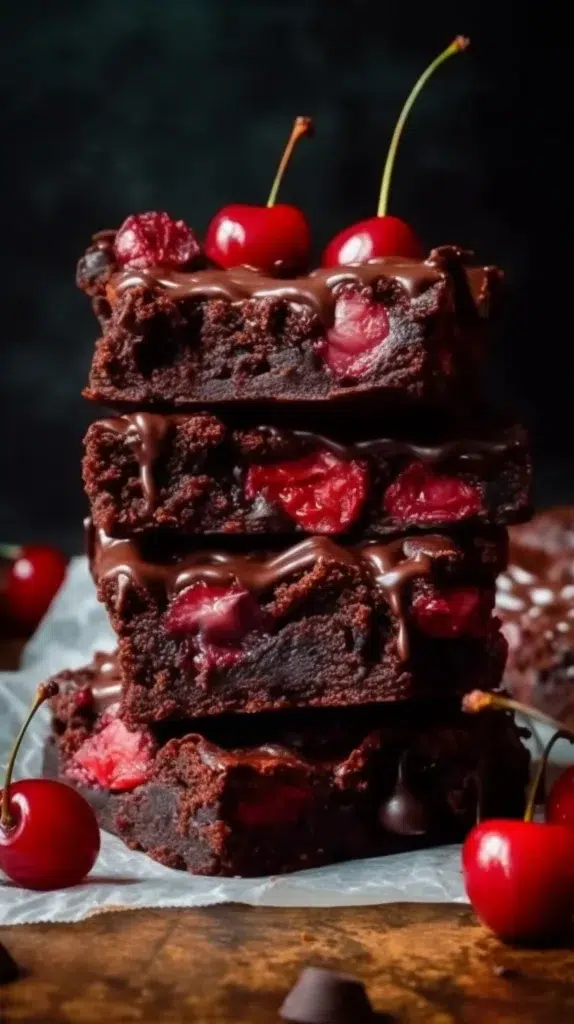 Delicious chocolate covered cherry magic bars on a platter