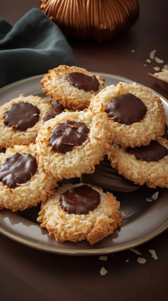 Baked Chocolate Thumbprint Cookies with chocolate filling on a cooling rack