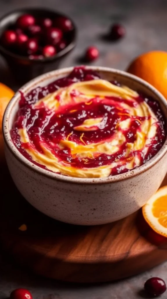 Homemade Christmas Cranberry Honey Butter in a festive jar