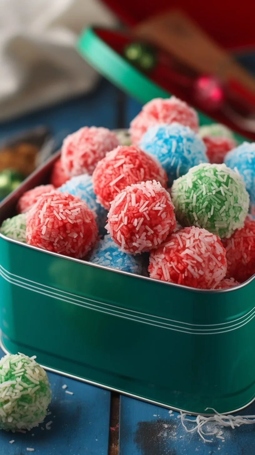Colorful Christmas Jello Balls served on a festive platter