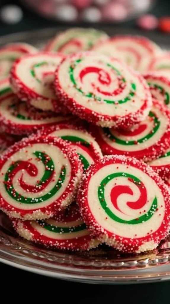 Colorful Christmas Pinwheels for festive holiday decorations