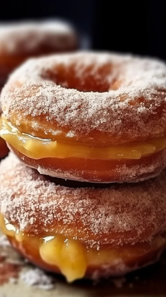 Classic Peach Cobbler Cheesecake Donuts drizzled with glaze and topped with peach slices