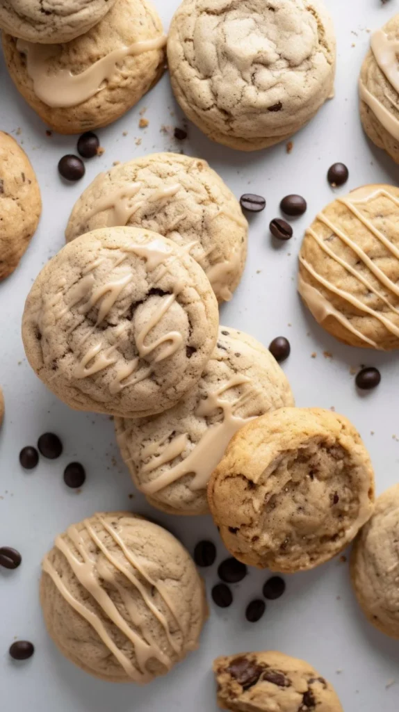Delicious coffee cookies drizzled with glaze, perfect for coffee enthusiasts.