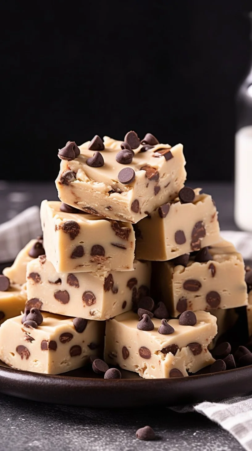 Delicious cookie dough fudge with chocolate chips and a creamy texture