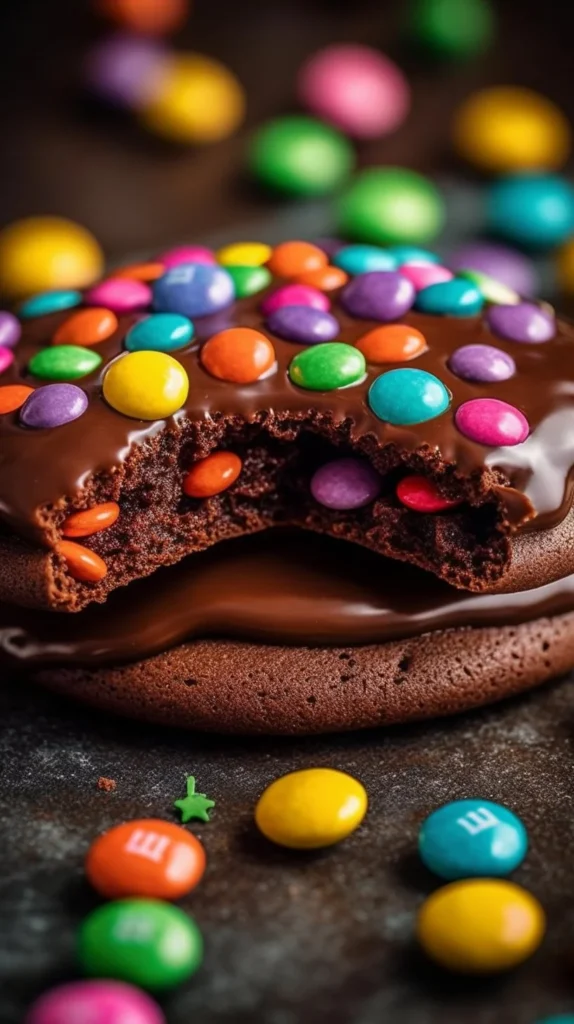 Delicious Cosmic Brownie Style Cookies with colorful toppings and chocolate drizzle