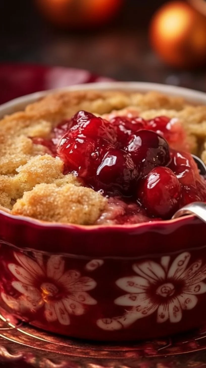 Delicious cranberry orange cobbler showcasing vibrant berries and citrus