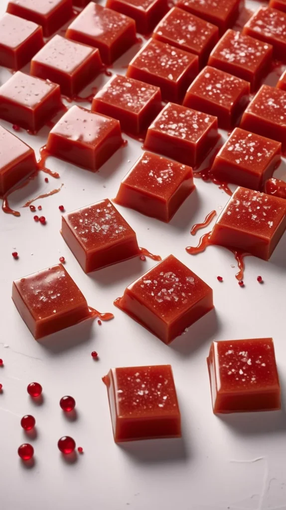 Delicious Cranberry Pomegranate Caramels in a decorative box