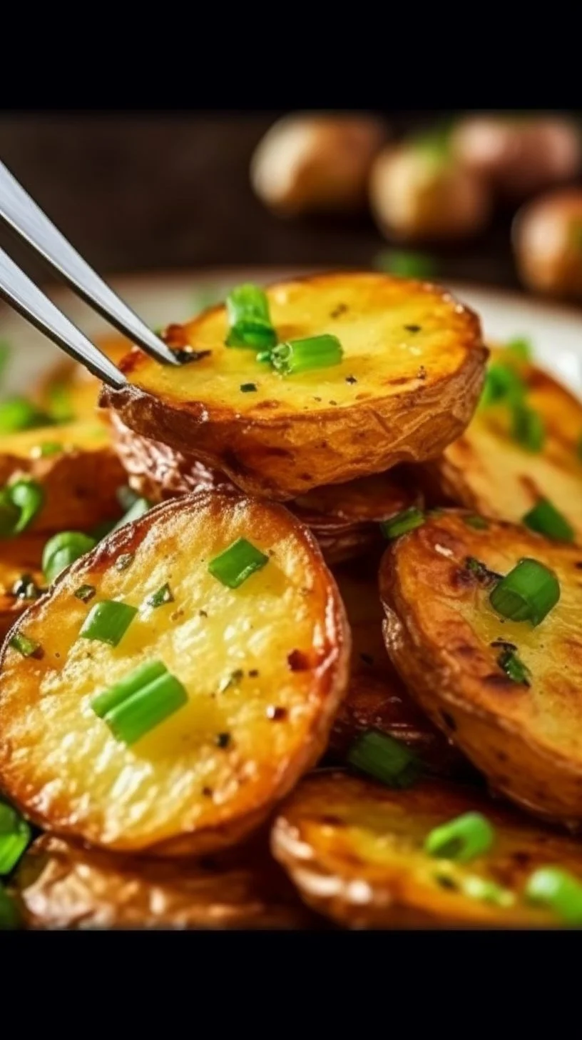 Crispy Yukon Gold potatoes cooked in an air fryer