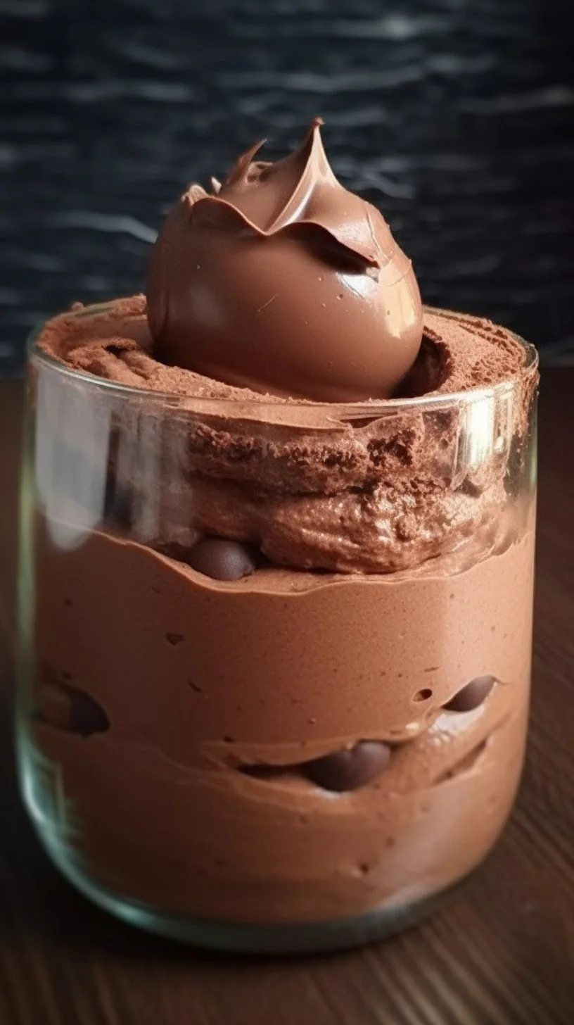 Easiest and creamiest mousse dessert topped with chocolate shavings