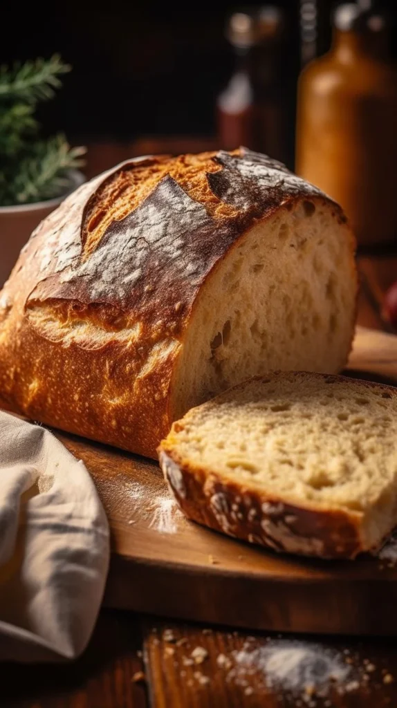 Homemade festive Christmas bread with holiday decorations