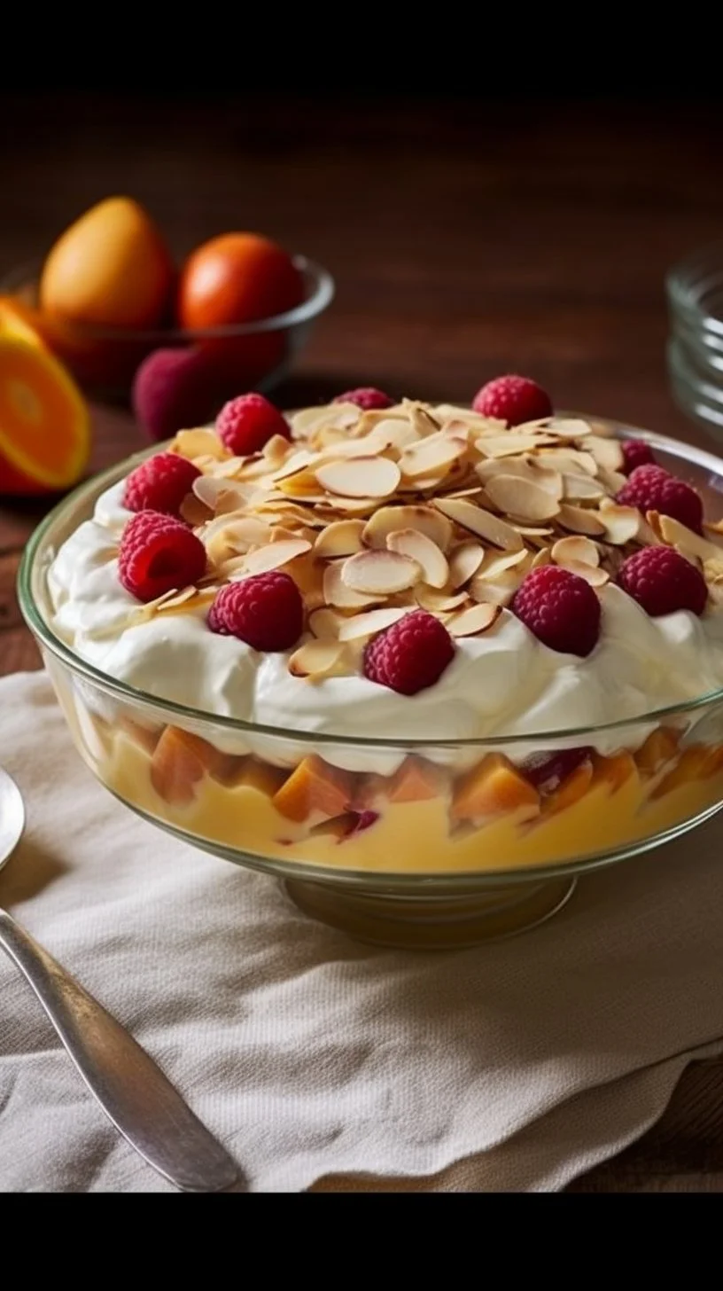 Delicious Frangelico Christmas Trifle dessert in a festive setting