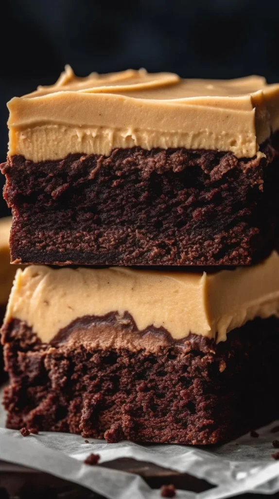 Delicious frosted coffee brownies topped with creamy frosting